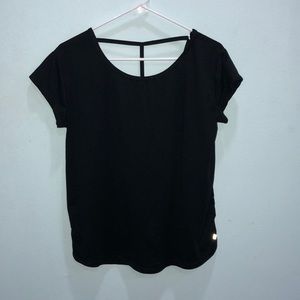 Black Nicole Miller Activewear Shirt Open T Back